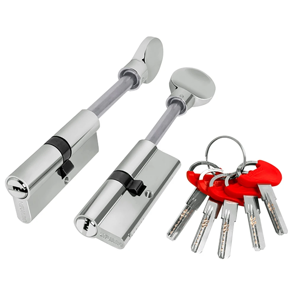 Фото Цилиндровый механизм (D-PRO507/100) D-PRO5007Tang100(65+10+25) CP хром 5Key со штоком