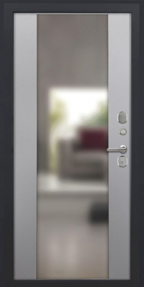 Входная дверь ДвериПРО Elfy Алиса (16мм, ПВХ софт грей, зеркало) DPRO197899 внутренняя сторона
